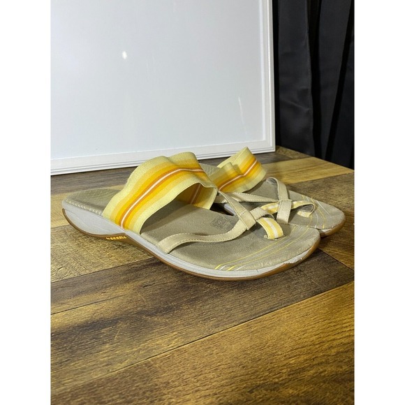 Merrell Zinnia Silver Lining Flax Sandals Womens Size US 11‎ Yellow - Picture 1 of 7